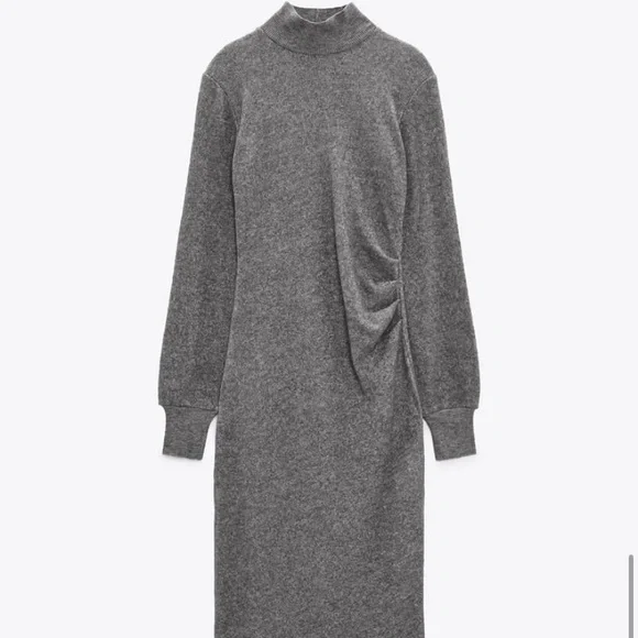 Zara knit midi dress w/ rouching - Picture 5 of 11